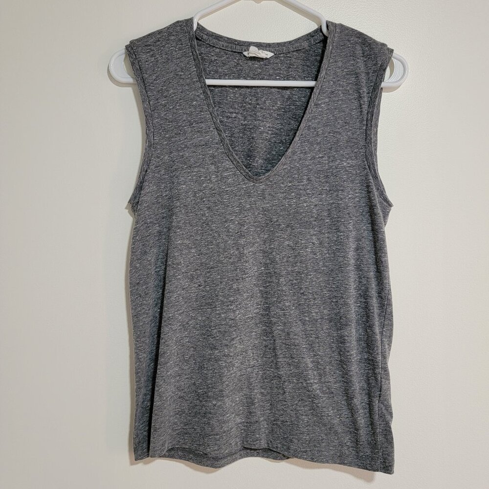 Club Monaco Sleeveless V Neck Tank Top Gray Women's Small